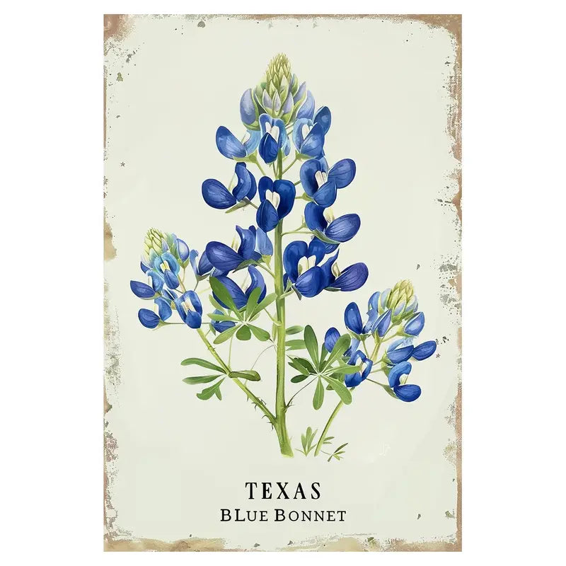 Texas Bluebonnet Metal Wall Art