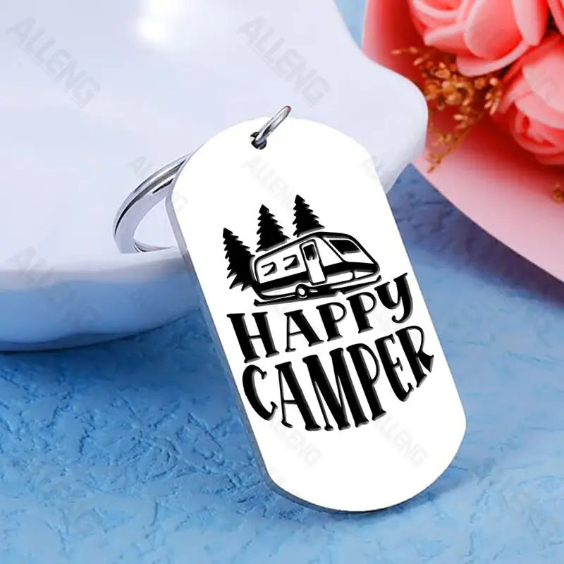 Happy Camper Keychain