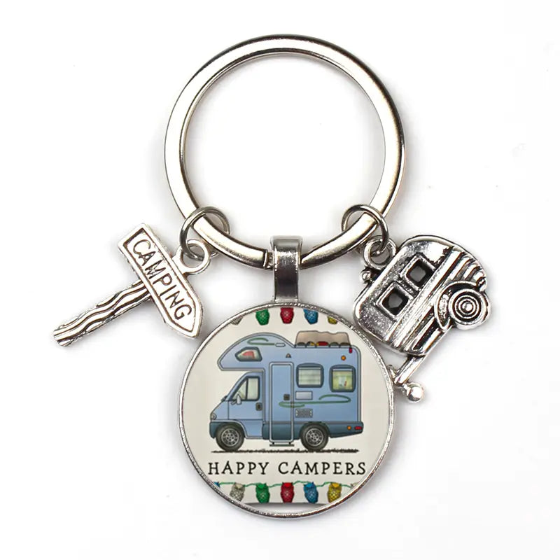 Happy Campers Pendant Keychain
