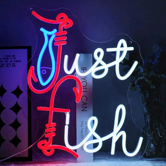 Just Fish Neon Sign