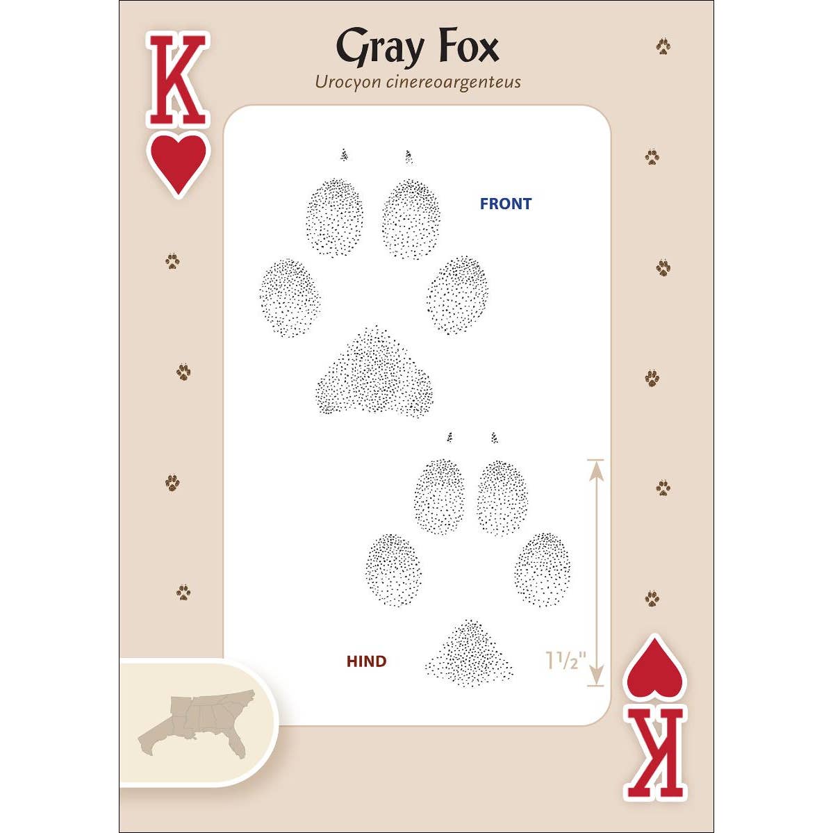 Animal Tracks of the Southeast Playing Cards