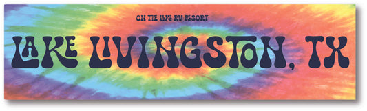 Lake Livingston, TX Tie Dye Bumper Sticker