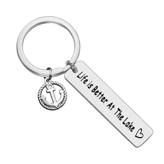 Life is Better at the Lake Metal Keychain